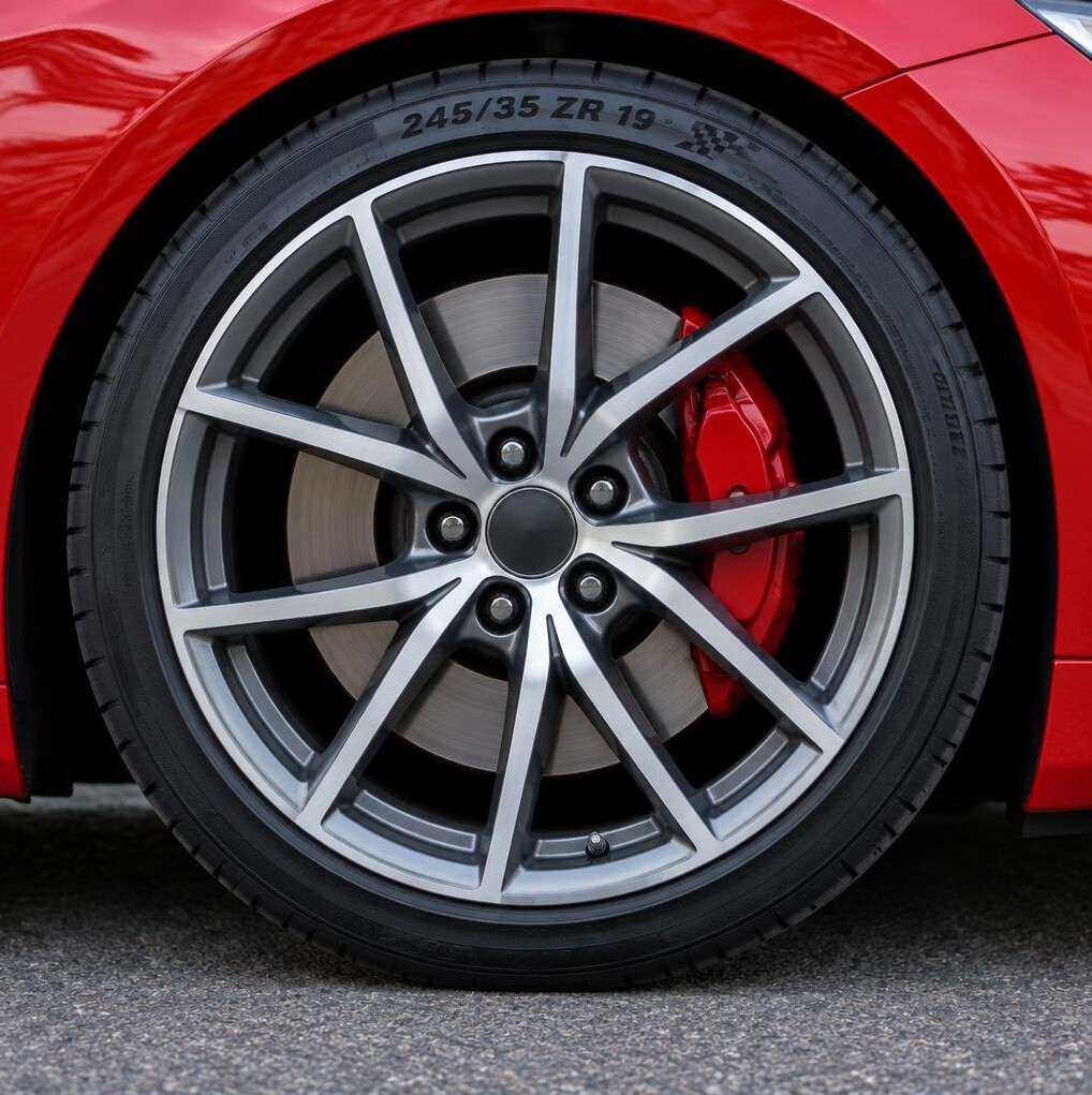 Sports car wheel close-up